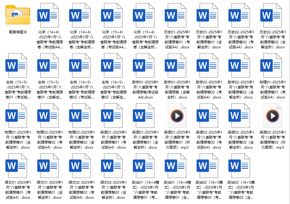 《八省联考 考前猜想卷》2025版word电子版+答题卡